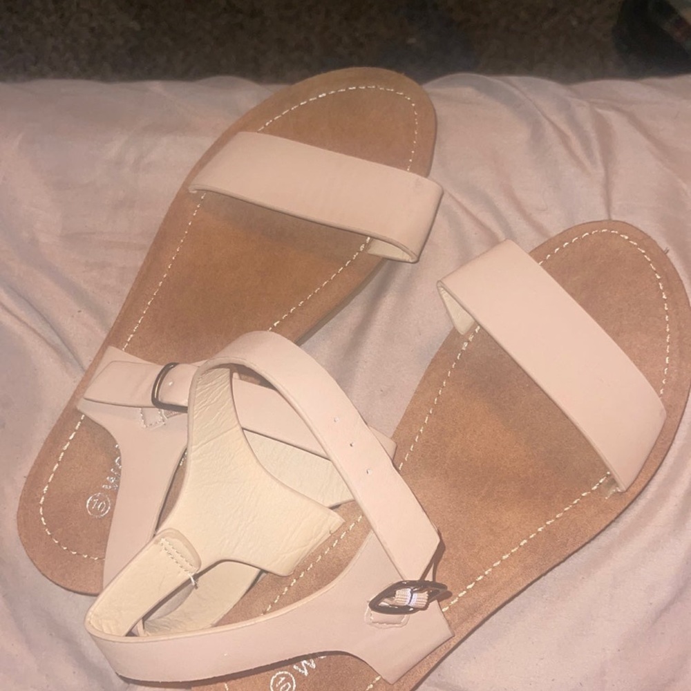 tan strapped sandals
